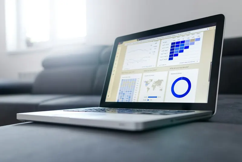 Laptop showing monitoring dashboards